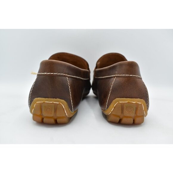Born Men Size 8 Andes Dark Brown Full Grain Leather Slip On Driver Loafers Shoes